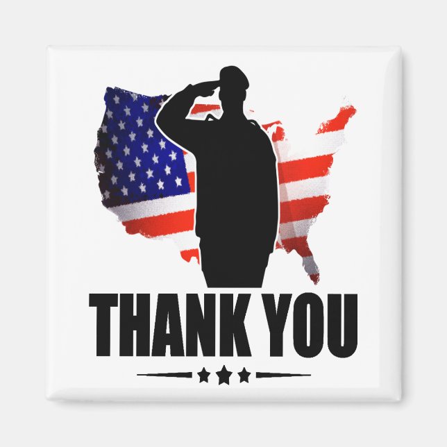 Thank You for your Service American Flag Magnet (Front)