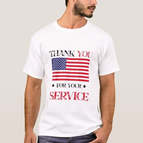 Thank You For Your Service American Flag T_Shirt