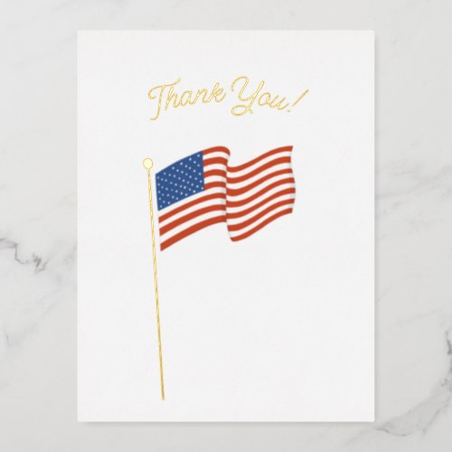 Thank You for your service American flag veteran Foil Holiday Postcard