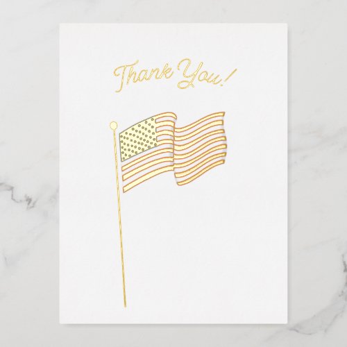 Thank You for your service American flag veteran  Foil Holiday Postcard