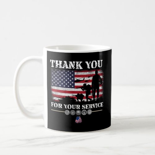 Thank You For Your Service American Flag Veterans  Coffee Mug