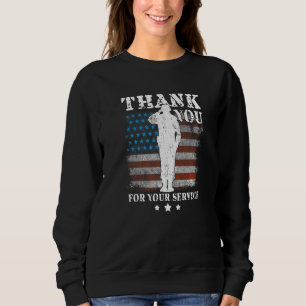 Thank You For Your Service American Flag Veterans  Sweatshirt