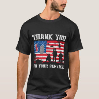 Thank You For Your Service American Flag Veterans T-Shirt