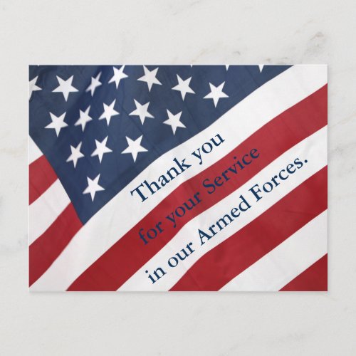 Thank you for your Service Armed Forces Postcard