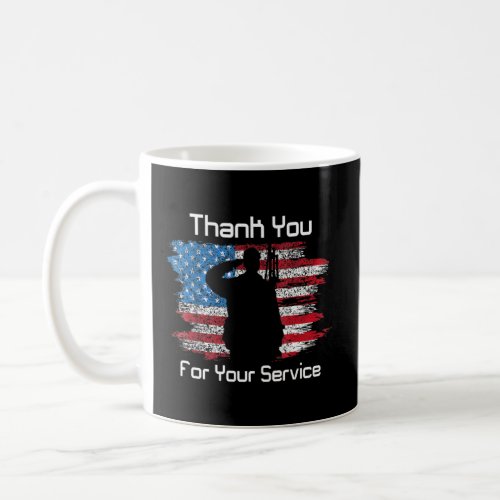 Thank You For Your Service Camouflage Usa Flag Vet Coffee Mug