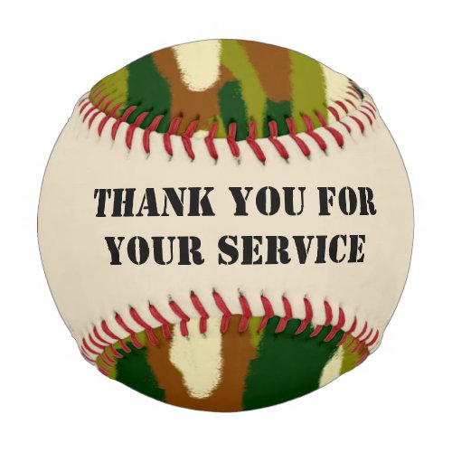 Thank You for Your Service Camouflaged Baseball