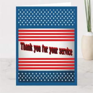 Thank you for your Service  Card