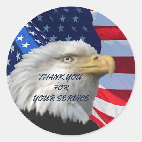 THANK YOU FOR YOUR SERVICE CLASSIC ROUND STICKER