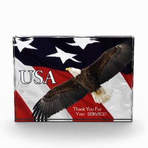 Thank You For Your Service Eagle Acrylic Award