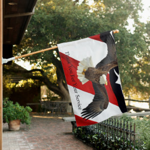 Thank You For Your Service Eagle  House Flag