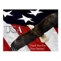 Thank You For Your Service Eagle Postcard