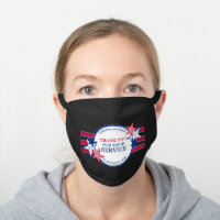 Thank You for Your Service Essential Workers Stars Black Cotton Face Mask