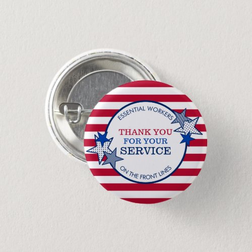 Thank You for Your Service Essential Workers Stars Button