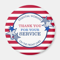 Thank You for Your Service Essential Workers Stars Magnet