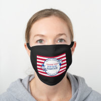 Thank You for Your Service Essential Workers USA Black Cotton Face Mask