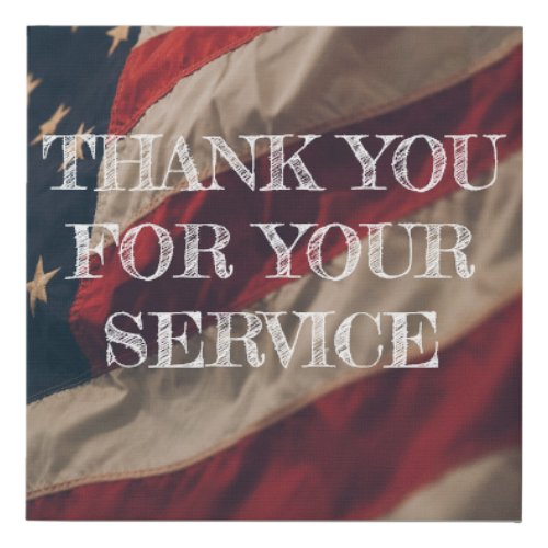 Thank You For Your Service Faux Canvas Print