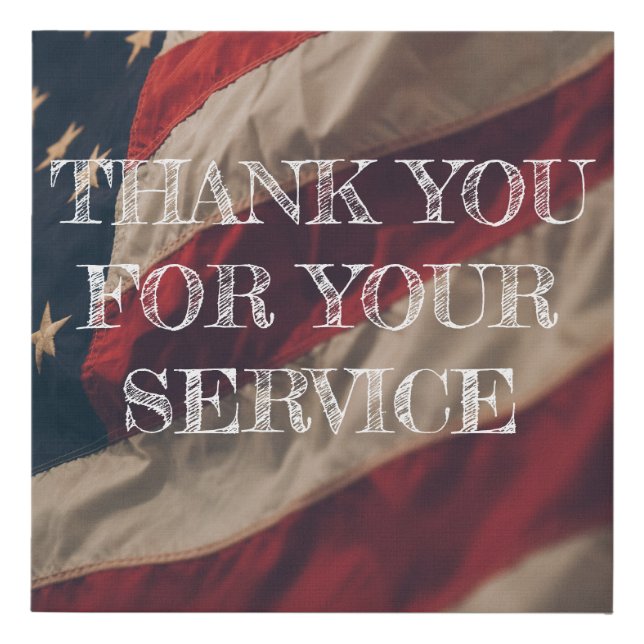 Thank You For Your Service Faux Canvas Print (Front)