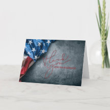 Thank You For Your Service Greeting Card