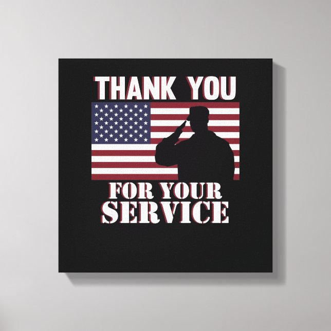 Thank You For Your Service Happy Veterans Day Canvas Print (Front)