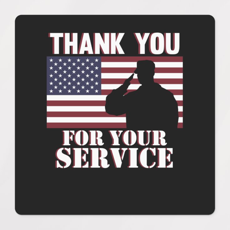 Thank You For Your Service Happy Veterans Day Labels | Zazzle