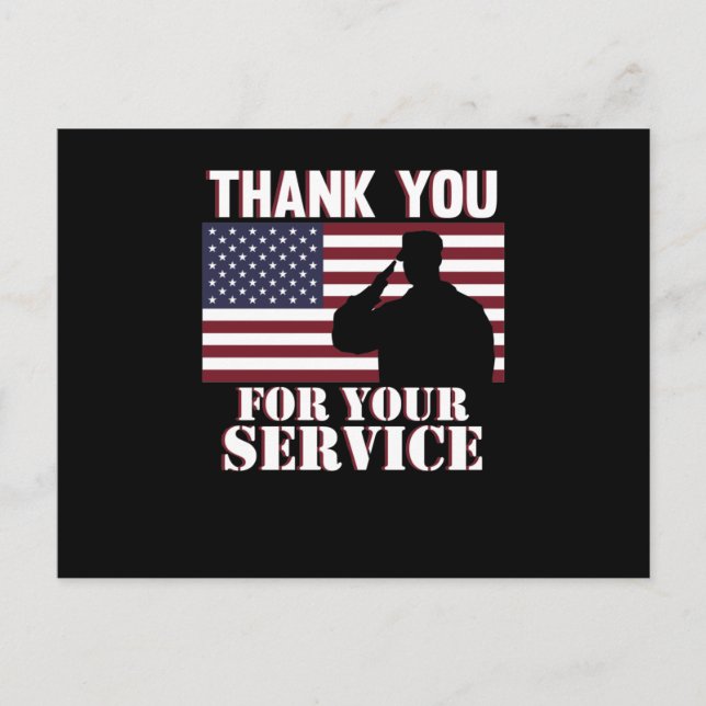 Thank You For Your Service Happy Veterans Day Postcard (Front)
