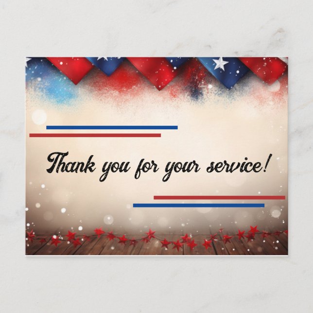 Thank you for your service holiday postcard (Front)