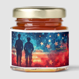 Thank you for your service honey jar favors