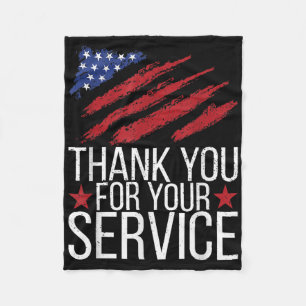 Thank You For Your Service Memorial Day American F Fleece Blanket