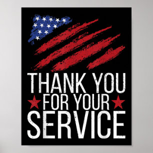 Thank You For Your Service Memorial Day American F Poster