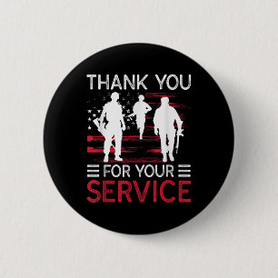 Thank You For Your Service Memorial Day  Button