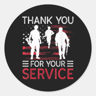 Thank You For Your Service Memorial Day  Classic Round Sticker
