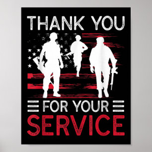Thank You For Your Service Memorial Day Poster