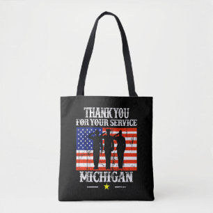 thank you for your service Michigan Christmas Tote Bag
