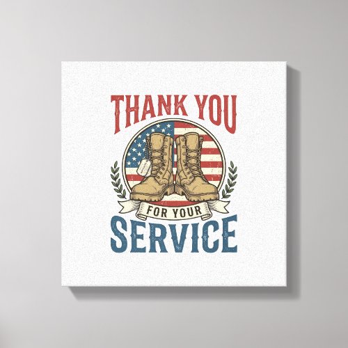 Thank You for Your Service Military Boots Shirt De Canvas Print