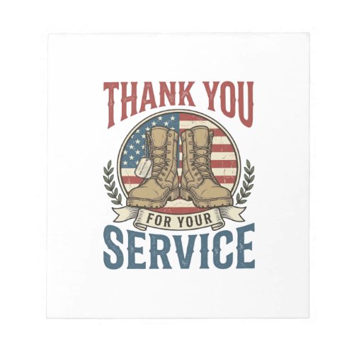 Thank You for Your Service Military Boots Shirt De Notepad