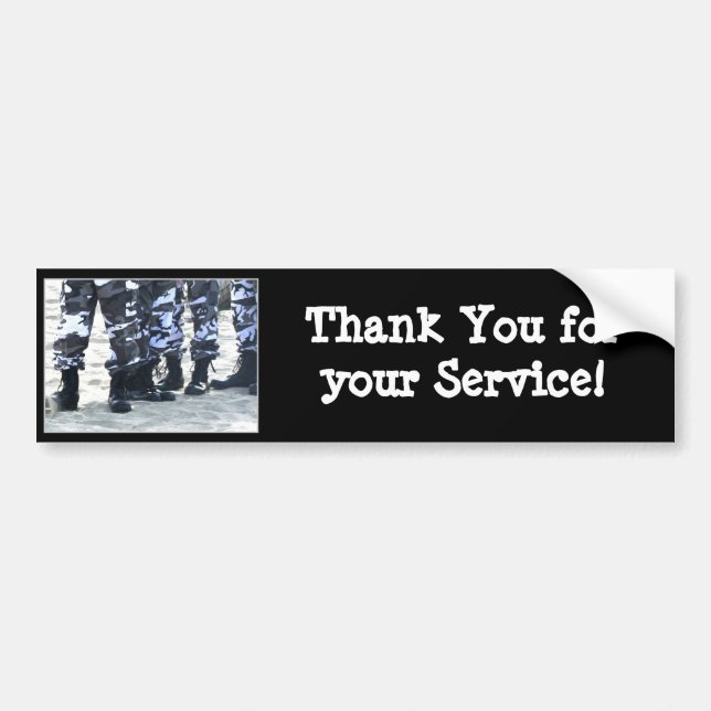 Thank you for your service Military Bumper sticker (Front)