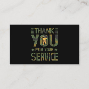Thank You For Your Service military soldier drawin Business Card
