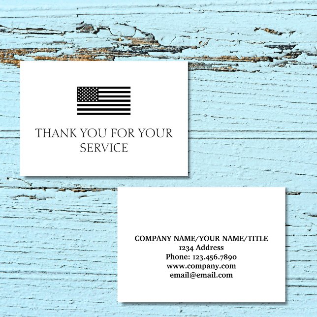 Thank You For Your Service Minimal American Flag (Thank You For Your Service Minimal American Flag Cards)