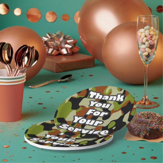 Thank You for Your Service Paper Plates (Multi)