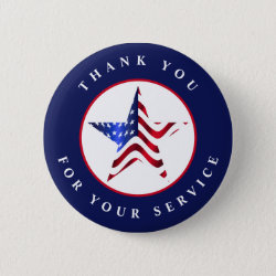 Thank You For Your Service Patriotic button
