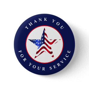 Thank You For Your Service Patriotic button