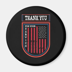 Thank You For Your Service   Patriotic Military Magnet