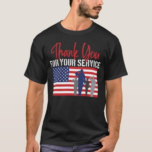 Thank You For Your Service Patriotic Veteran T_Shirt
