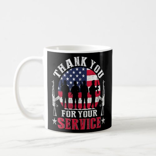Thank You For Your Service Patriotic Veterans Day  Coffee Mug
