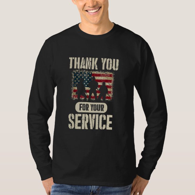 Thank You for Your Service Patriotic Veterans Day T-Shirt (Front)