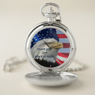 THANK YOU FOR YOUR SERVICE POCKET WATCH