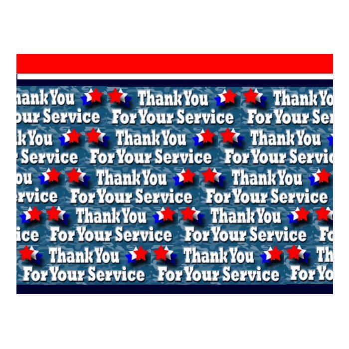 Thank You for Your Service Post Cards