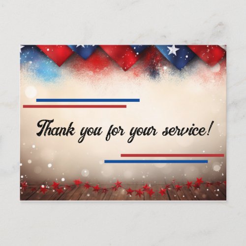 Thank you for your service postcard
