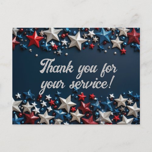 Thank you for your service postcard