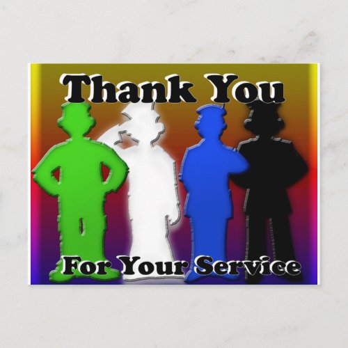 Thank You For Your Service Postcard